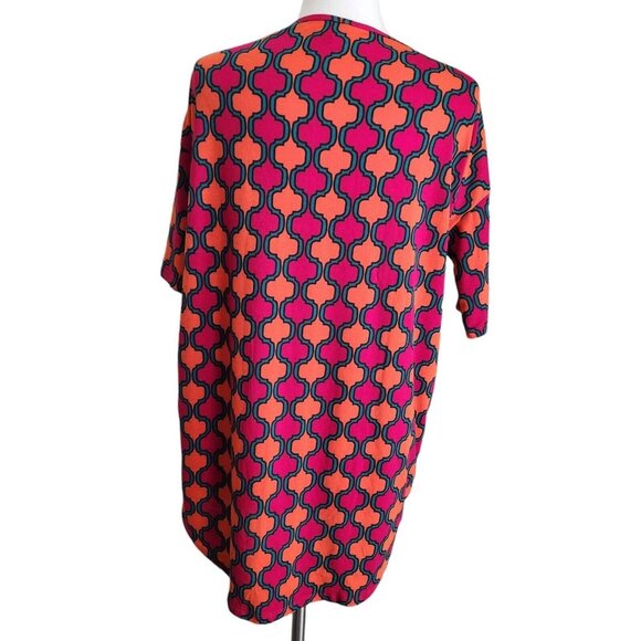 LuLaRoe Irma Short‎ Sleeve High Low Hem Tunic Top XS NWT Geometric Multi-Color - Picture 4 of 13